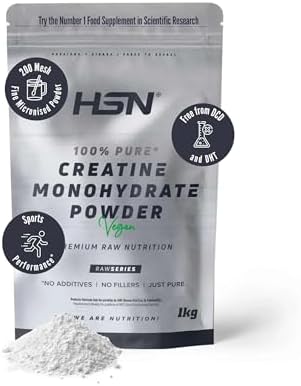HSN Creatina Monohidrato Micronizada 1kg | 100% Pura, Sin Sabor |...