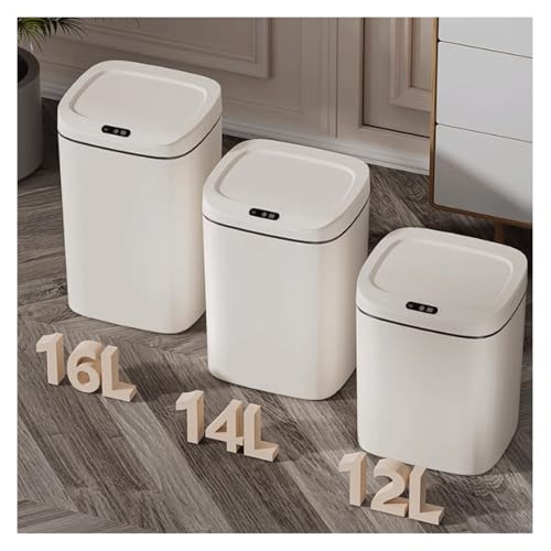 Poubelle grande taille 16L avec couvercle pour salon cuisine et maison - 3