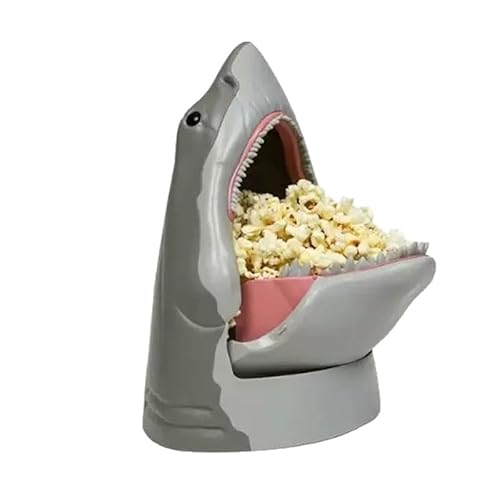 Shark Popcorn Bucket, 50th Anniversary Popcorn Bucket, BPA-Free Food-Grade Silicone, Perfect for Movie Nights and Parties