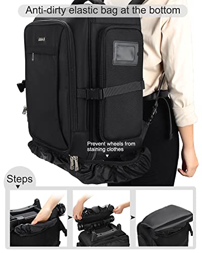 Relavel Rolling Makeup Case, Makeup Backpack Professional Makeup Artist Train Case Trolley Travel Cosmetic Brush Holder Organizer, Extra Large Capacity, With Waterproof Lining And Adjustable Dividers #TOP7