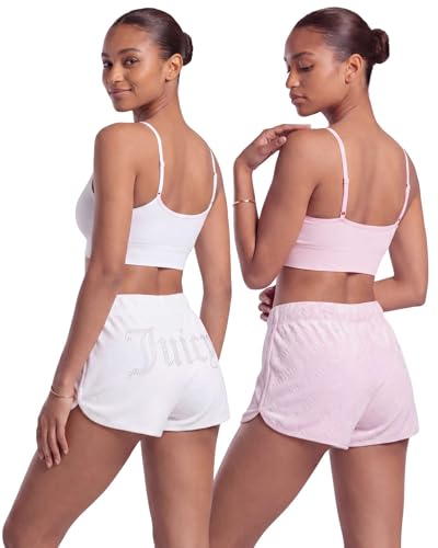 Image of Juicy Couture Women's 2-Pack Sleep and Lounge Velvet Fleece Dolphin Shorts