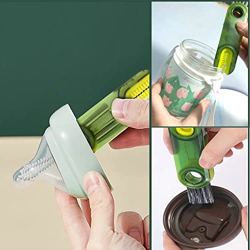 Image of 3 in 1 Cup Lid Cleaning Brush Set Multifunctional Bottle Brush Cleaner Tiny Bottle Cup Lid Brush Straw Cleaner Tools Mini Silicone Bottle Cup-Holder Cleaner