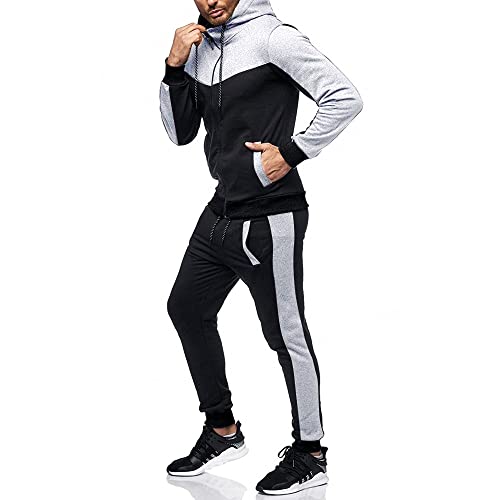 Image of Marine Royal Track Suits for Men Set Full Zip Sweatsuit Outdoor Jogging Men Tracksuits