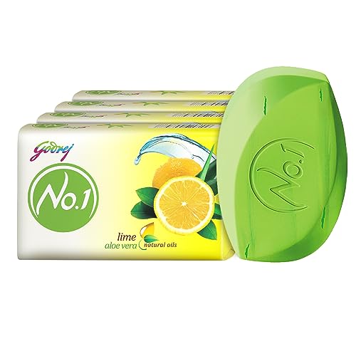 Godrej No.1 Lime & Aloe Vera Soap Pack of 4 (150g each) High TFM