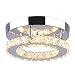 Dixun Modern Mini Led Chandelier Semi Flush Mount Crystal Lighting Ceiling Crystal Lamp for Bedrooms Dinning Rooms Hallway (Round Warm)