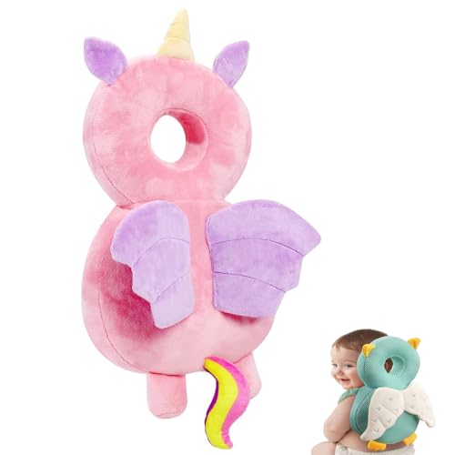 Image of Generic Baby Head Protector Backpack, Head Protector Pad Safety Cushion for Crawling and Walking with Baby Knee Pads (Ordinary Style-Triangular Dragon), Larger