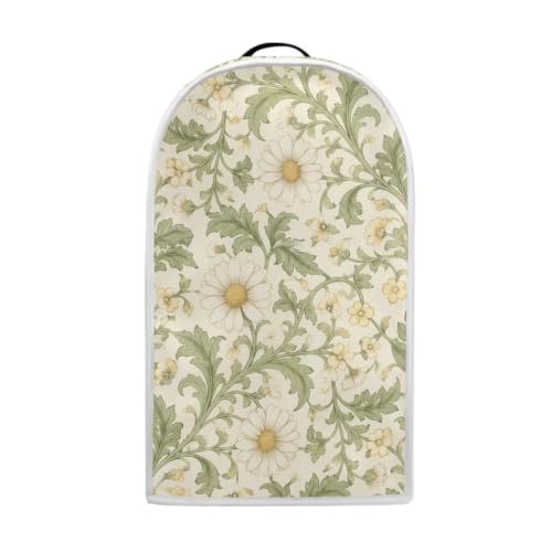 Image of Talayituse White Daisy Floral Print Blender Dust Cover, Fingerprint Protection Cover for Stand Mixer or Coffee Machine, Home Kitchen Appliance Covers for Stain Dust Resistant Supplies