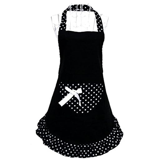 Hane rdun Delantal para mujer Irritante Sexy Delantal Negro Lazo Funda Estilo Rockabilly regalo Idea tontillo