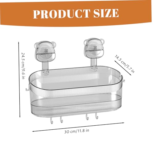 Support douche robuste avec boîte rangement à ventouse murale sans percer