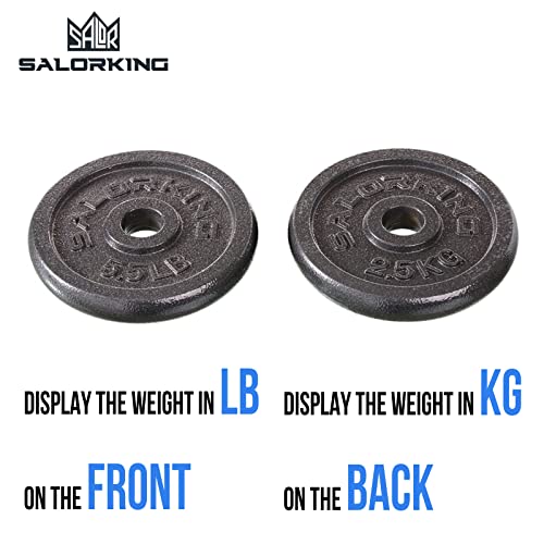 Salorking Dumbbell Sets – Heavy-Duty Cast Iron Adjustable Dumbbells – Ergonomic Solid Steel Dumbbell Bar – 2-in-1 Weight Set for Home Gym – 33LB × 2 Dumbbell Set – Premium Baked Enamel Finish
