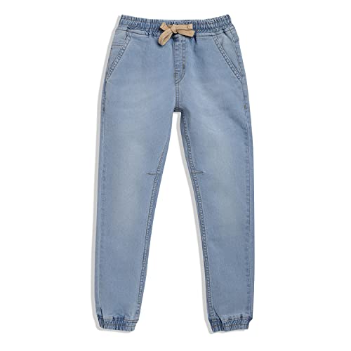 Image of Urbano Juniors Boy's Light Blue Slim Fit Washed Denim Jogger Jeans Stretch