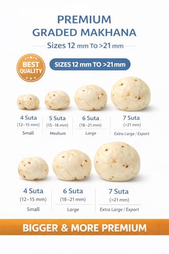 Image of Farmers Studio Premium Makhana 200g Pack of 2 | Fox Nuts | Phool Lotus Seeds | Low-Calorie, High Fibre, Protein-Rich Snack (400g)