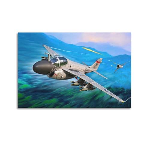 Avion de chasse A-6 poster toile deco murale chambre moderne