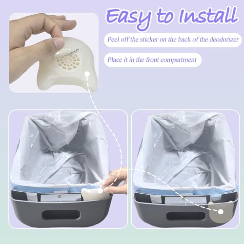 Image of NewKe 4 Pack Deodorizer for Cumrige and for Fumoi Self Cleaning Litter Box | Odor Eliminator Fragrance Refills for Most Automatic Cat Litter Box, Cute Cat Shaped Design with Camellia Flower Scent
