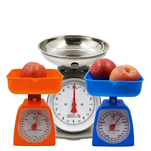 Utoolmart Mechanical Kitchen Scale - Diet Food Scale - With Pounds & Kilogram Measurements - Measuring Range 5000G Accuracy 5G With Tray Blue 1Pc #TOP5