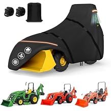420D Heavy Duty Tractor Cover Waterproof, All-Season Protection for Kubota BX John Deere, Dual Vents & Reflective Strips, 149"x76"x86"
