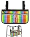 Rainbow Stripe Wheelchair Side Bag Walker Bag, Colorful Ombre Wheelchair Accessories Armrest Pouch, Organizer Storage Bag for Walkers, Rollators, Scooters, 7.3'x13'
