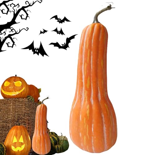 Pumpkins decorativos de espuma modelo largo para centros de mesa y hogar 6