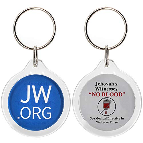 Round Jw.org No Blood Double Sided Key Chain. Jehovah's Witness Car Accessory-10 Pieces Pack #TOP6