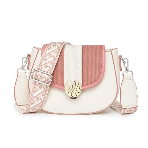 Miss Lulu Bolso bandolera pequeño para mujer, bolso rígido de piel sintética para chica, estilo étnico, correa ajustable y ancha, para citas, viajes y regalos Miss Lulu Bolso bandolera pequeño para mujer, bolso rígido de piel sintética para chica, estilo étnico, correa ajustable y ancha, para citas, viajes y regalos