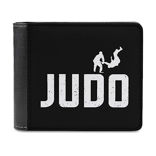 Judo Design Bifold Wallet PU Leather Pocket Wallet Fashion Slim Purse with Card Holders for Men Women