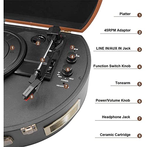 TAISK Tourne-Disque Portable en Vinyle avec Haut-parleurs stéréo intégrés, entraînement par Courroie à 3 Vitesses… - Les Beatles, Paul McCartney, John Lennon, RIngo Starr, George Harrison TAISK Tourne-Disque Portable en Vinyle avec Haut-parleurs stéréo intégrés, entraînement par Courroie à 3 Vitesses… – Image 3