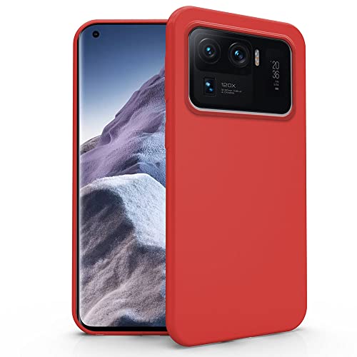 N NEWTOP Cover Compatibile per Xiaomi Mi 11 Ultra, Custodia TPU SOFT Gel Silicone Ultra Slim Sottile Flessibile Case Posteriore Protettiva (Rosso)