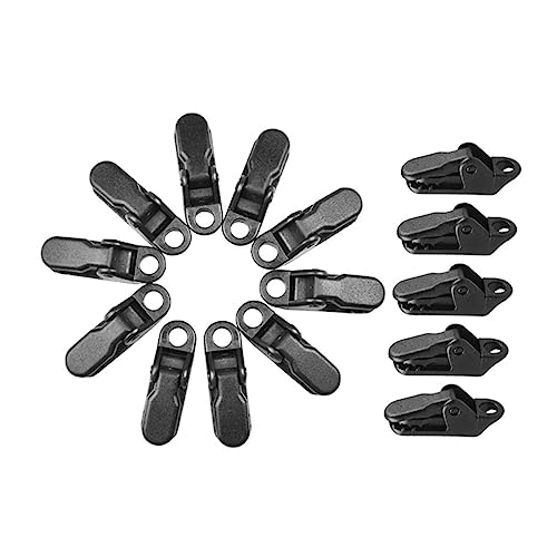 BATHVEVE 15pcs Heavy Duty Tent Clips Waterproof Plastic Fasteners for Camping Outdoor Canopy and Awning Adjustable Tent Fixing Clamps for Secure Attachment in Windy Conditions