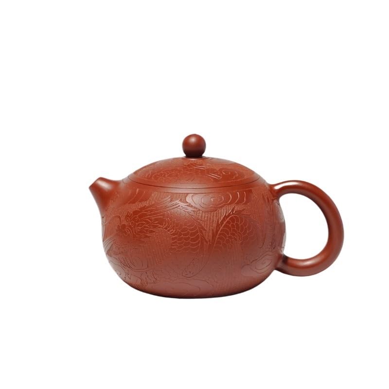 Théière 220 ML en Argile Violette, fabriquée à la Main en Terre Crue (Zhu), avec Filtre, Service à thé Zisha, théière Chinoise.