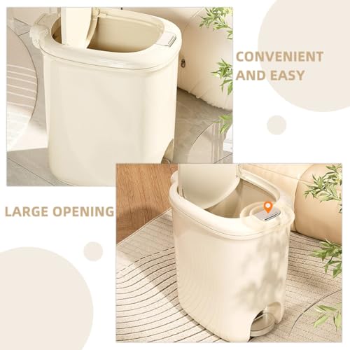 Bote de basura con pedal crema 2L para cocina y dormitorio miniatura 5