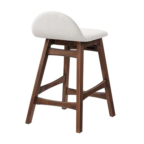 Modway EEI-6555-HEI Juno Wood Counter Stool - Set of 2, Ivory Fabric by Modway - Image 3