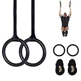 PAQUETE COMPLETO CON COLOR CHOICE - Usted recibirá un conjunto de 2 Anillas de gimnasia con 15 correas para los pies y las hebillas de ajuste de levas rápidas. Usted puede ir para los anillos negros tradicionales o tomar un riesgo en nuestras opciones de color amarillo o naranja que buscan inteligentes. Cada juego viene con un conjunto de 15 pies (5 metros) de correas negras. Estos anillos son de peso ligero y portátil en 3.4lbs sólo por lo que será fácilmente capaz de estiba en su bolsa de gimn