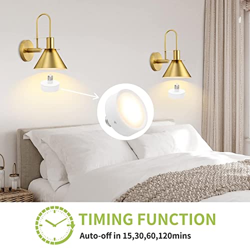 Peesin E26 Base Battery Operated Light Bulb, 2 Pack Battery Powered Light Bulbs, Wireless Battery Light Bulb, Remote Control Light Bulbs, Aa Battery Operated Puck Lights For Wall Sconce, Pendant Light #TOP5