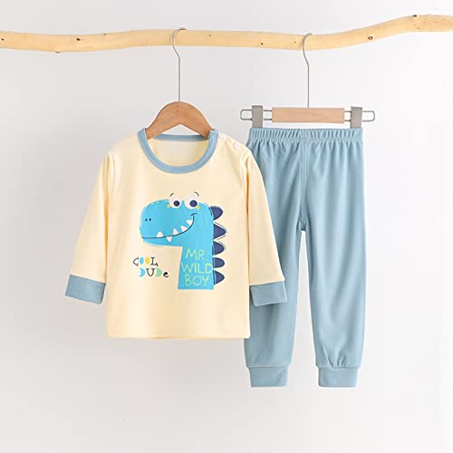Toddler Cotton 𝐏a𝐣ama Set Long Sleeve 𝐏ajamas 2 Piece for Girls Boys Cute Cartoon 𝐏𝗝s with Pants Soft Sl𝐞epwear2