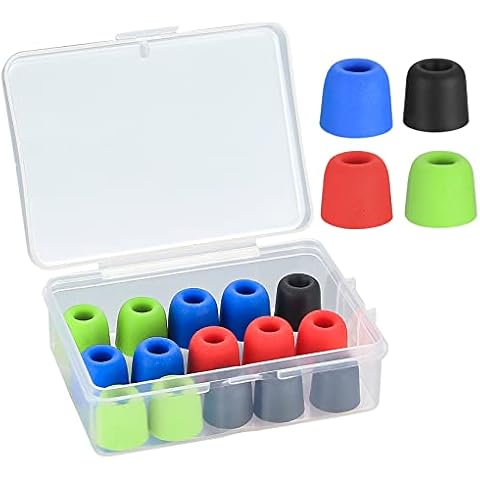 8 Pairs/16 Pcs Memory Foam Earbud Tips, Replacement Earbuds, Earphone Tips, Earbuds Noise Isolation Cover for Earphones. 4 Colors, Size 4.5-5.5 mm Cover