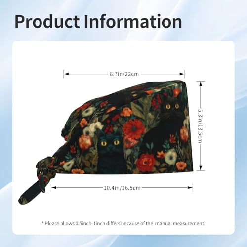 Image of Adjustable Scrub Cap with Sweatband, Breathable Working Hat for Men /Women