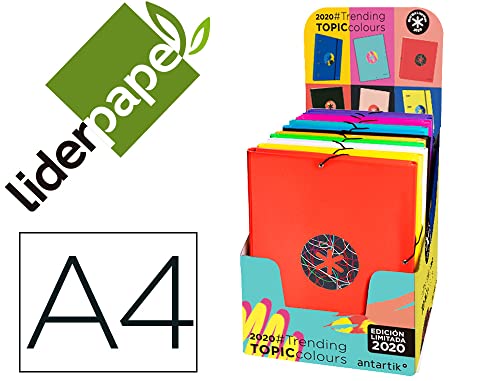 Ordner Liderpapel Antiartik Gummibänder A4, 3 Klappen aus Karton, gefüttert, 2020 verschiedene Farben