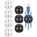 AGPtEK 8PCS Cable Clips & Cord Management System and Desktop Cable Organizers, Black & White