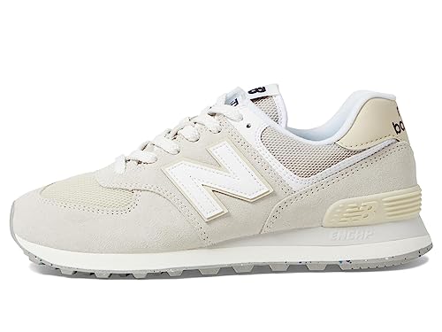 Image of New Balance Unisex 574 V2 Familiar Ground Sneaker,White /Grey,Men 4.5 / Women 6