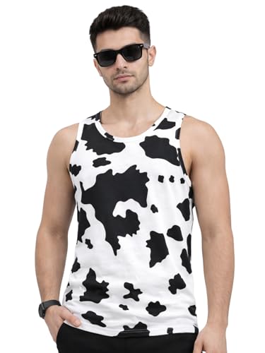 Image of Veirdo Men's Sleeveless Regular Fit Tshirt, All Over Printed Vest for Men, Cotton Sando for Beach Wear, Gym, Cycling, Running, & Other Sports (Available in Different Pattern)
