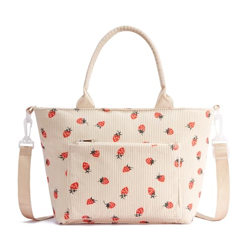 Lunch Bag for Women Adult Large Insulated Lunch Box Girl Cute Corduroy Lunch Tote Bags Reusable Leakproof Cooler Work Picnic