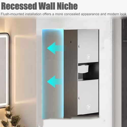 Douche encastrée avec poubelle double serrure