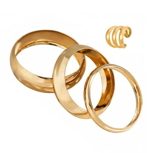 LIUYIDM 4 Stück Chunky Gold Armreifen für Frauen Modische Breite Handgelenksarmbänder Stapel Statement Armreifen Mode Schmuck Geschenk für Valentinstag Geburtstag LIUYIDM 4 Stück Chunky Gold Armreifen für Frauen Modische Breite Handgelenksarmbänder Stapel Statement Armreifen Mode Schmuck Geschenk für Valentinstag Geburtstag