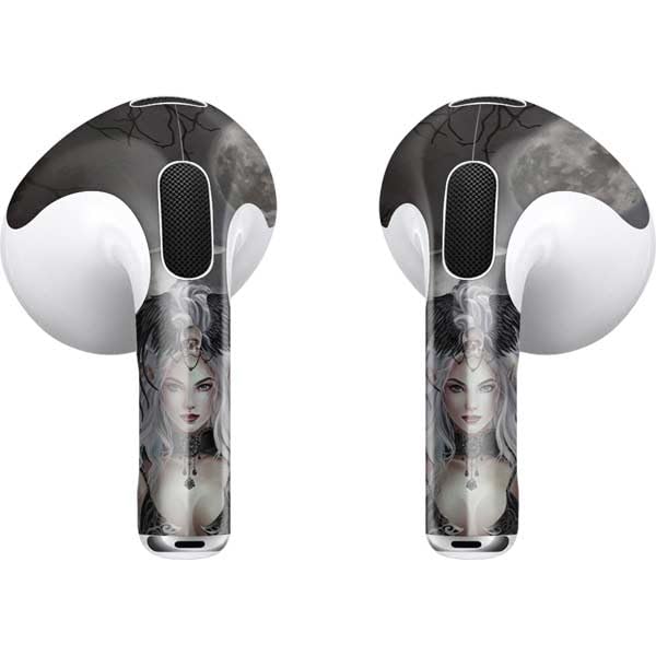 Skinit Decal Audio Skin Compatible with Apple AirPods (3rd Gen, 2021) - Nene Thomas Gothic Princess with Silver Dragon by Nene Thomas Design