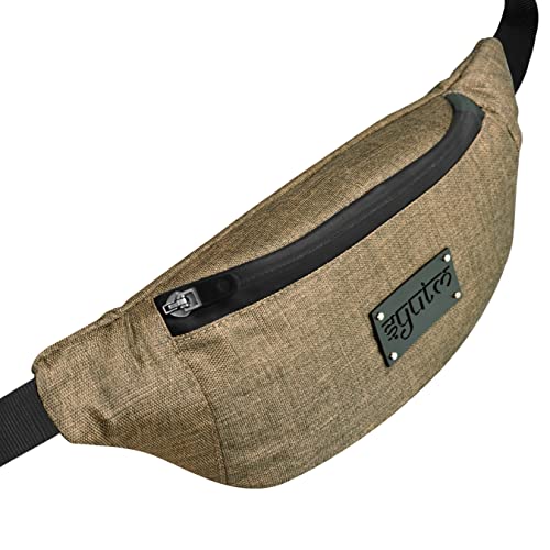 Image of Unisex Waist Pack Travel Handy Hiking Zip Pouch Elegant Style Document Money Phone Belt Sport Bag Bum Bag for Men and Women Nylon Adjustable Strap (Russet Brown)