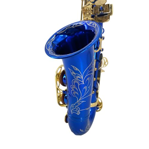 Image of Yinfente Eb Alto Saxophone For Beginners Adult,Saxophone Student,E Flat Alto Sax Full Kit With Reeds,Pads Cushions,Hard Carrying Case,Cleaning Cloth & Rod,Mouthpiece,Gloves,Neck Strap Blue