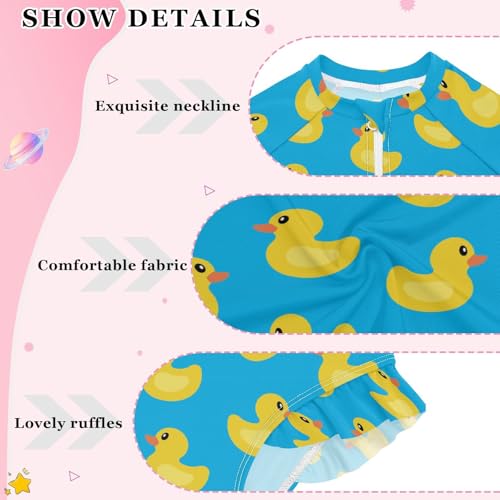Image of Girls One Piece Swimsuits Long Sleeve Rash Guard Bathing Suit Rash Guard Quick Dry UPF 50+ Swimwear for Kids 3-12