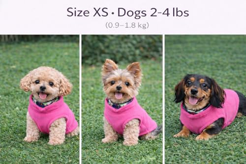 Image of JACKO & CO - Fleece Vest Dog Sweater with Leash Ring - Soft, Warm & Lightweight Pullover Coat for Small & Medium Dogs, Puppies & Cats - Cozy Fall /Winter /Spring Pet Jacket (Pink, XS (2-4lbs))