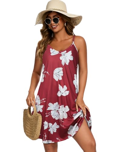 Image of JOELLYUS Womens Spaghetti Strap Dress Summer Dresses Beach Cover Ups Casual Sundresses with Pockets 2026