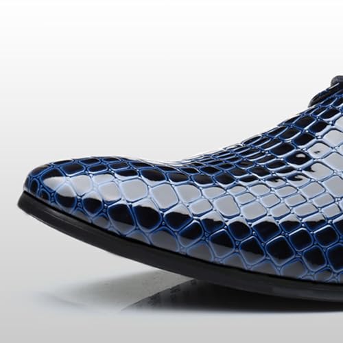 Men's Pointed-Toe Tuxedo Dress Shoes,Fashion Leather Casual Business Derby Oxford Slip-on Loafer Office Work Low Top Dress Shoes2